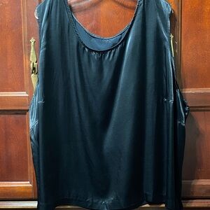 Elegant Black satin Sleeveless vintage plus size 5X Top